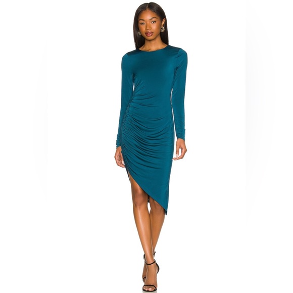Cassie Midi Dress in Dark Teal - Picture 4 of 8